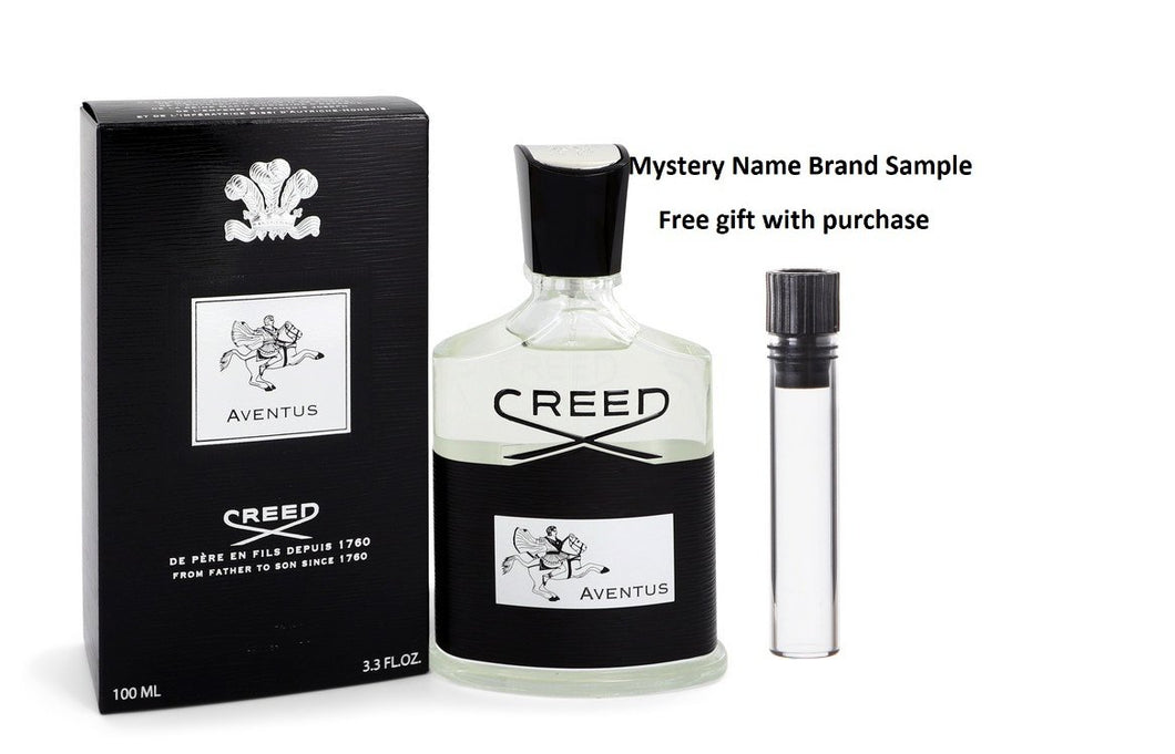 Aventus by Creed Eau De Parfum Spray 3.3 oz And a Mystery Name brand sample vile