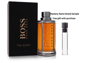 Boss The Scent by Hugo Boss Eau De Toilette Spray 6.7 oz And a Mystery Name brand sample vile