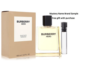Burberry Hero by Burberry Eau De Toilette Spray 3.3 oz And a Mystery Name brand sample vile