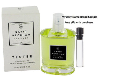 David Beckham Instinct by David Beckham Eau De Toilette Spray (Tester) 2.5 oz And a Mystery Name brand sample vile