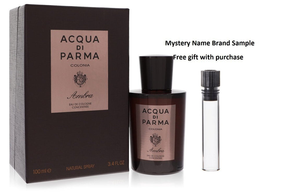 Acqua Di Parma Colonia Ambra by Acqua Di Parma Eau De Cologne Concentrate Spray 3.3 oz And a Mystery Name brand sample vile