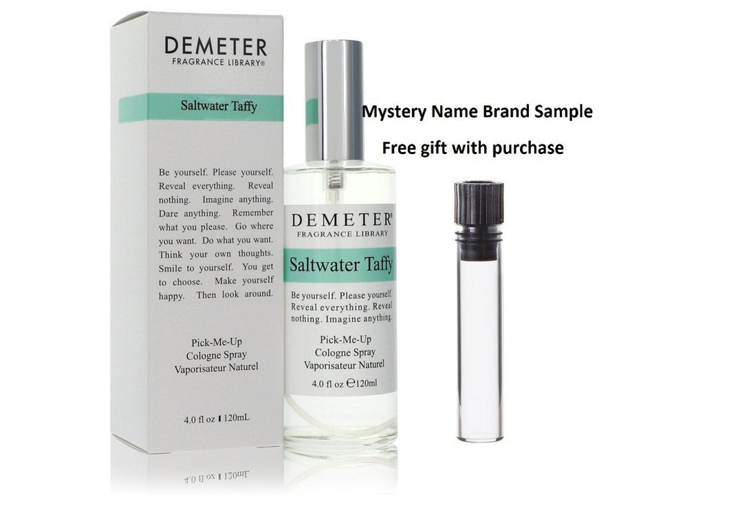 Demeter Saltwater Taffy by Demeter Cologne Spray (Unisex) 4 oz And a Mystery Name brand sample vile