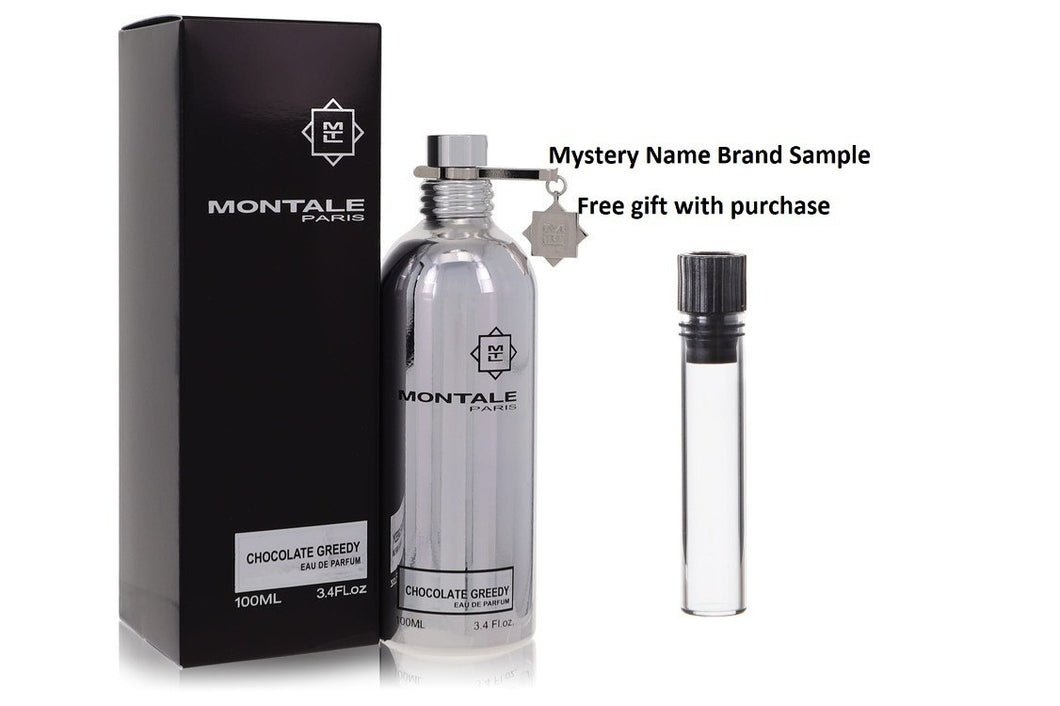 Montale Chocolate Greedy by Montale Eau De Parfum Spray (Unisex) 3.4 oz And a Mystery Name brand sample vile