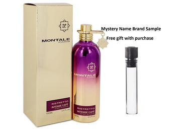 Montale Ristretto Intense Cafe by Montale Eau De Parfum Spray (Unisex) 3.4 oz And a Mystery Name brand sample vile