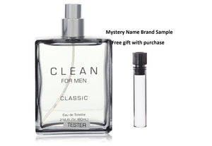 Clean Men by Clean Eau De Toilette Spray (Tester) 2.14 oz And a Mystery Name brand sample vile