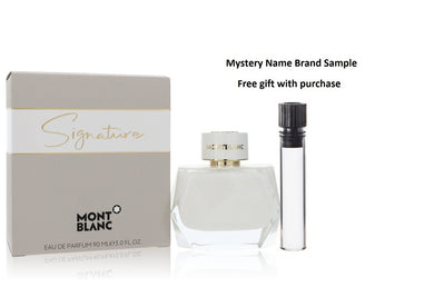 Montblanc Signature by Mont Blanc Eau De Parfum Spray 3 oz And a Mystery Name brand sample vile
