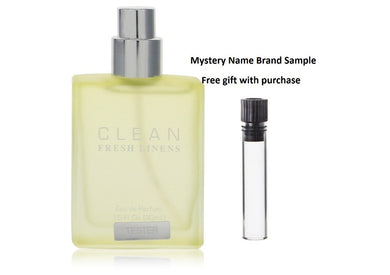 Clean Fresh Linens by Clean Eau De Parfum Spray (Tester) 1 oz And a Mystery Name brand sample vile