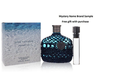 John Varvatos Artisan Blu by John Varvatos Eau De Toilette Spray 4.2 oz And a Mystery Name brand sample vile