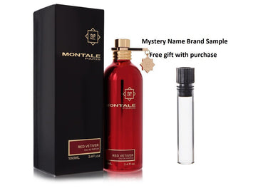 Montale Red Vetiver by Montale Eau De Parfum Spray 3.4 oz And a Mystery Name brand sample vile