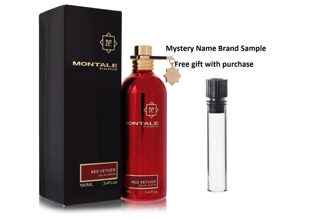 Montale Red Vetiver by Montale Eau De Parfum Spray 3.4 oz And a Mystery Name brand sample vile