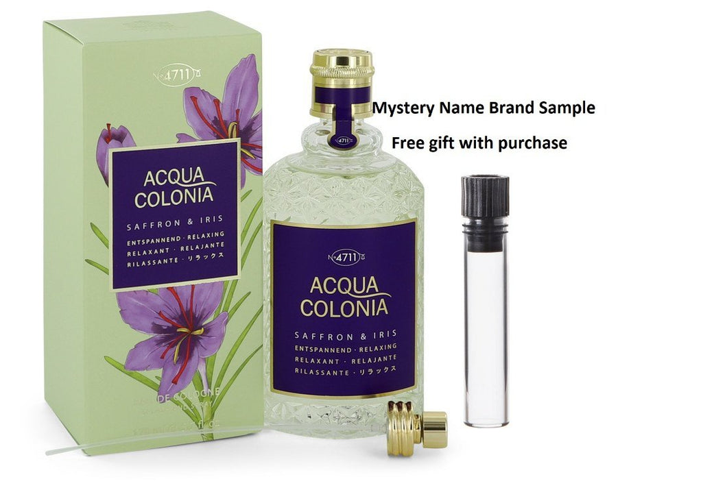 4711 Acqua Colonia Saffron & Iris by 4711 Eau De Cologne Spray 5.7 oz And a Mystery Name brand sample vile