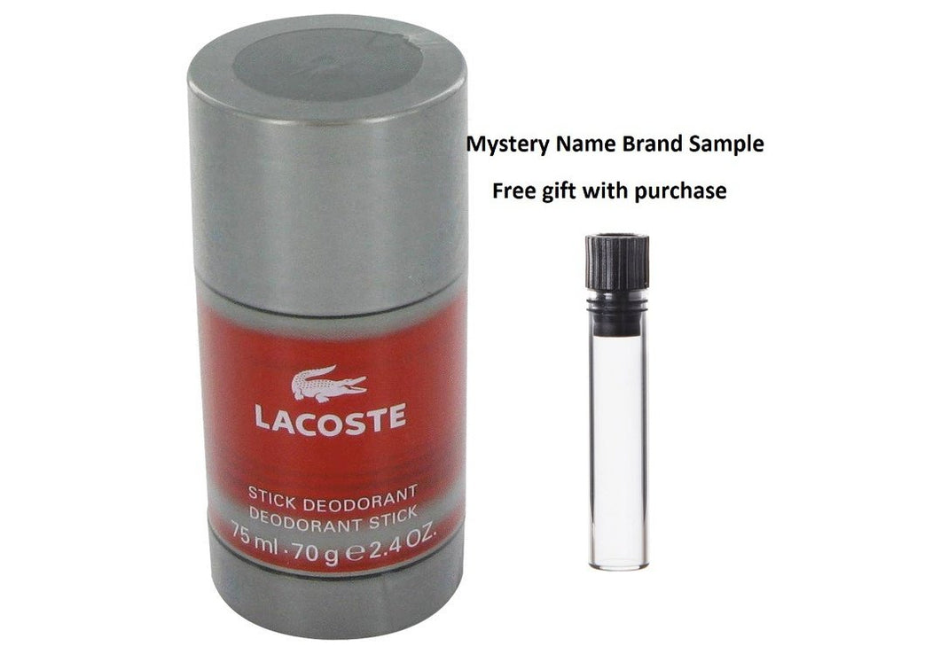 Lacoste Style In Play by Lacoste Deodorant Stick 2.5 oz And a Mystery Name brand sample vile