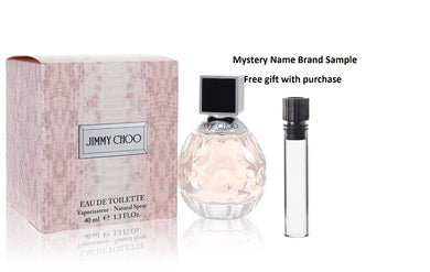 Jimmy Choo by Jimmy Choo Eau De Toilette Spray 1.3 oz And a Mystery Name brand sample vile