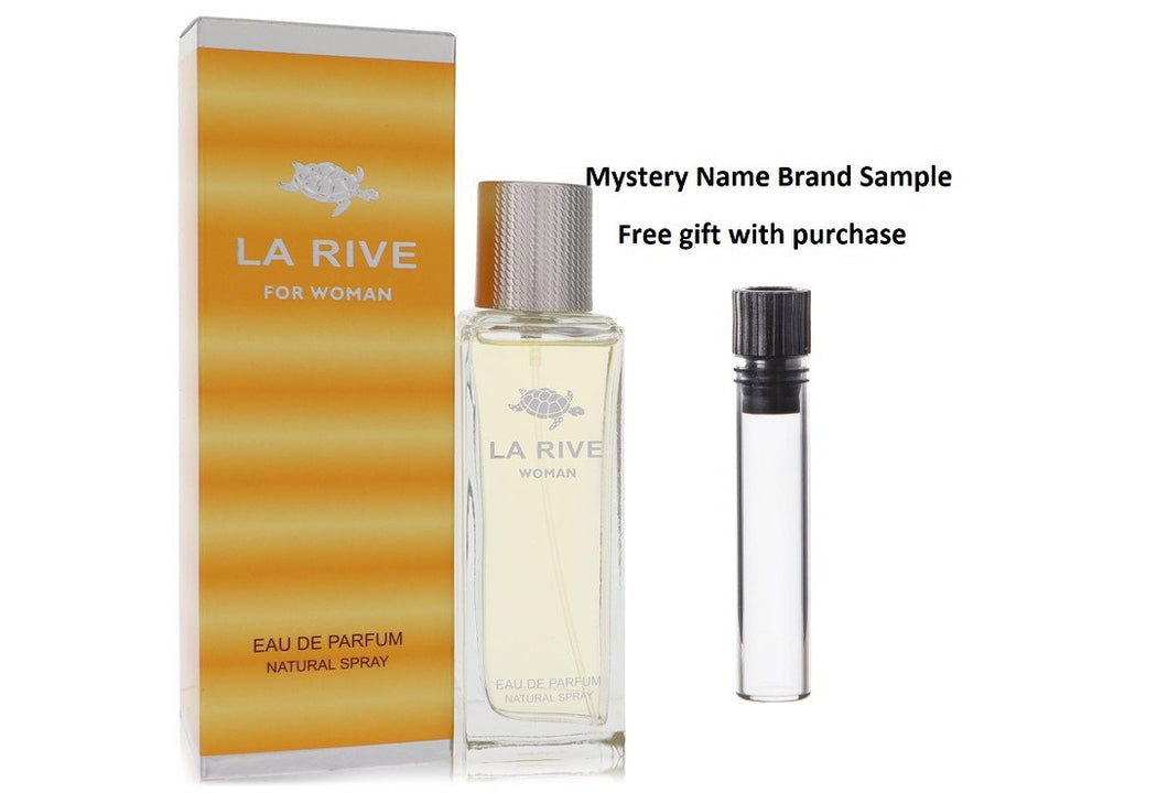 La Rive by La Rive Eau De Parfum Spray 3 oz And a Mystery Name brand sample vile