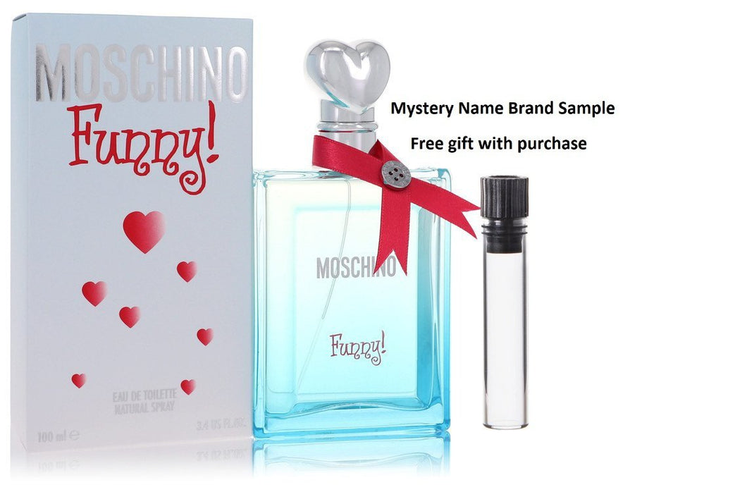 Moschino Funny by Moschino Eau De Toilette Spray 3.4 oz And a Mystery Name brand sample vile