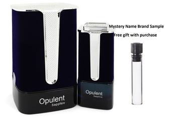 Al Haramain Opulent Sapphire by Al Haramain Eau De Parfum Spray (Unisex) 3.3 oz And a Mystery Name brand sample vile