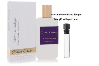 Mimosa Indigo by Atelier Cologne Pure Perfume Spray (Unisex) 3.3 oz And a Mystery Name brand sample vile