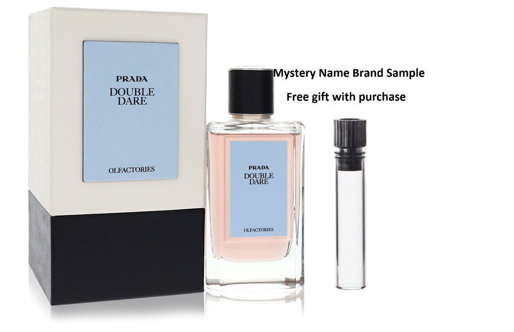 Prada Olfactories Double Dare by Prada Eau De Parfum Spray with Gift Pouch (Unisex) 3.4 oz And a Mystery Name brand sample vile