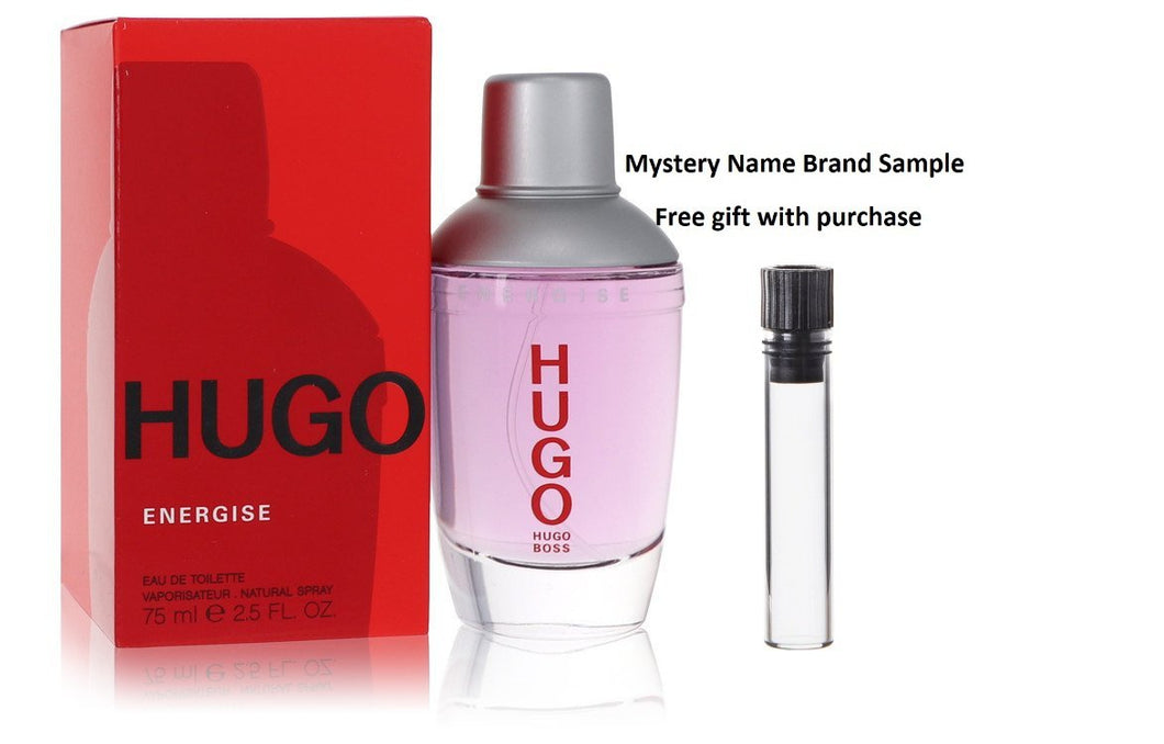 Hugo Energise by Hugo Boss Eau De Toilette Spray 2.5 oz And a Mystery Name brand sample vile