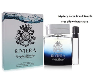 Riviera by English Laundry Eau De Toilette Spray 3.4 oz And a Mystery Name brand sample vile