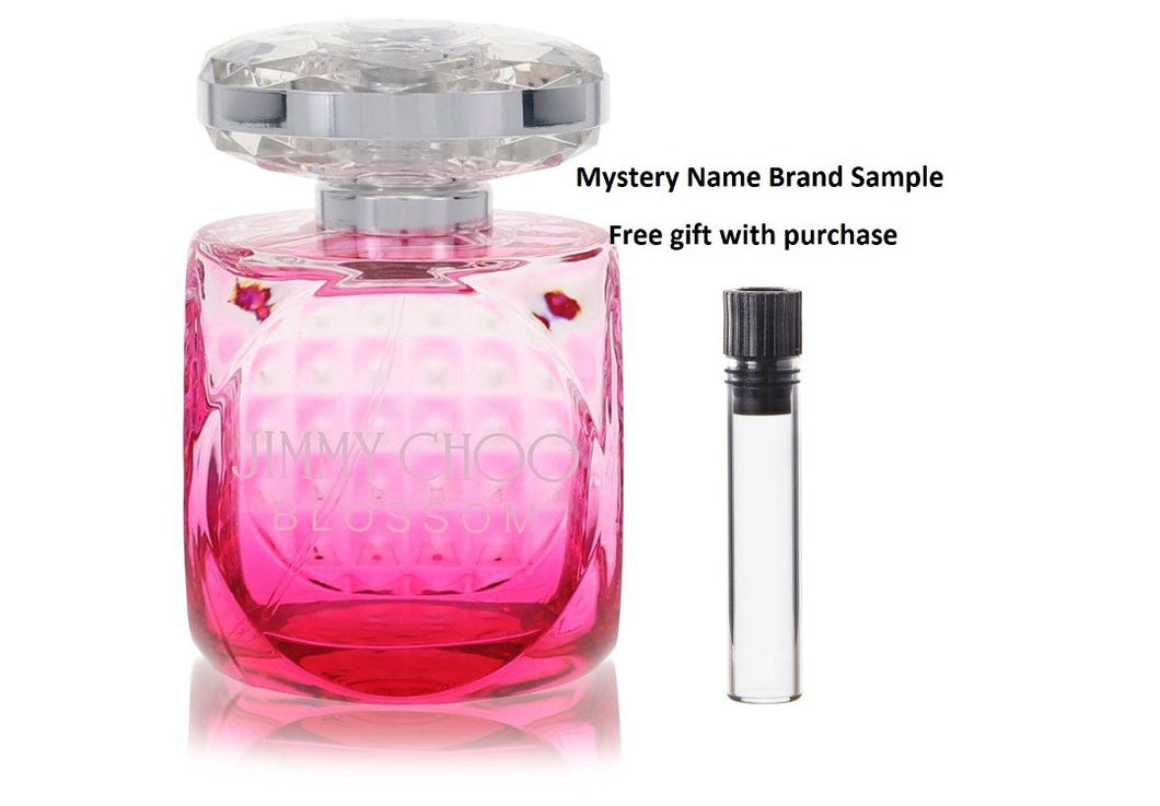 Jimmy Choo Blossom by Jimmy Choo Eau De Parfum Spray (Tester) 3.3 oz And a Mystery Name brand sample vile