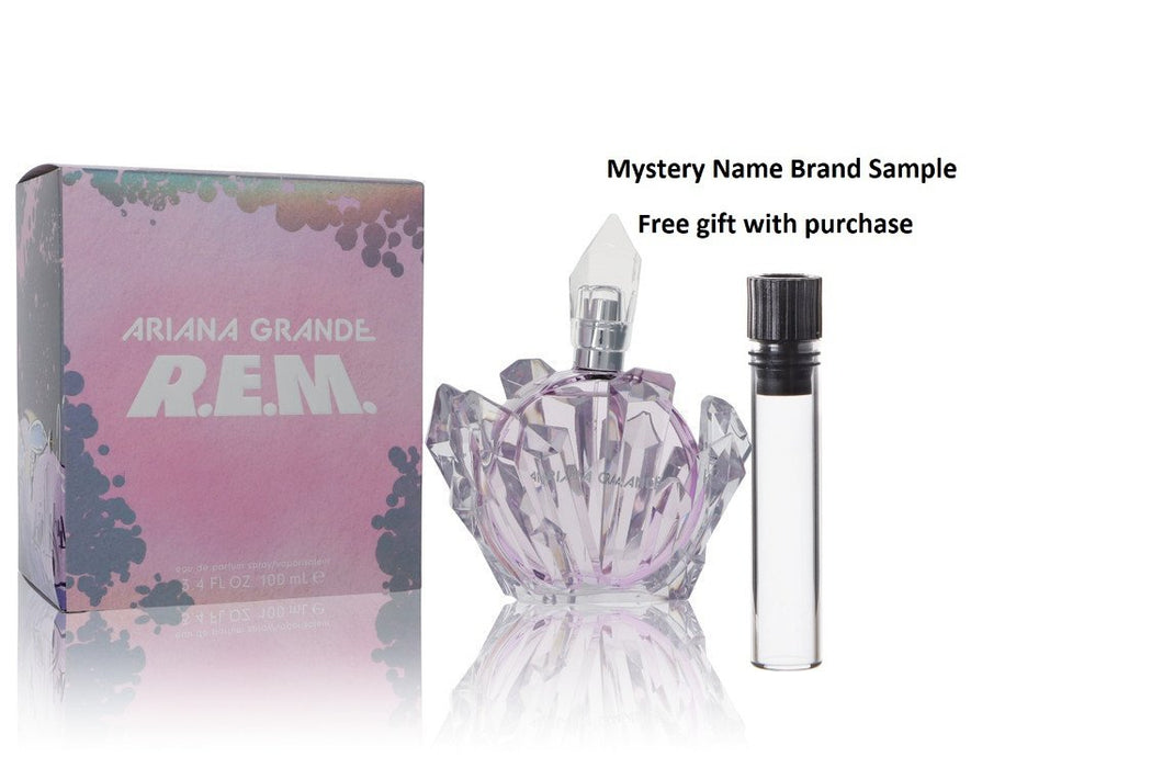Ariana Grande R.E.M. by Ariana Grande Eau De Parfum Spray 3.4 oz And a Mystery Name brand sample vile