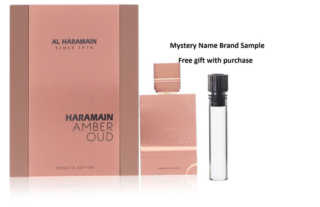 Al Haramain Amber Oud Tobacco Edition by Al Haramain Eau De Parfum Spray 2.0 oz And a Mystery Name brand sample vile