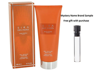 Sira Des Indes by Jean Patou Shower Gel 6.7 oz And a Mystery Name brand sample vile