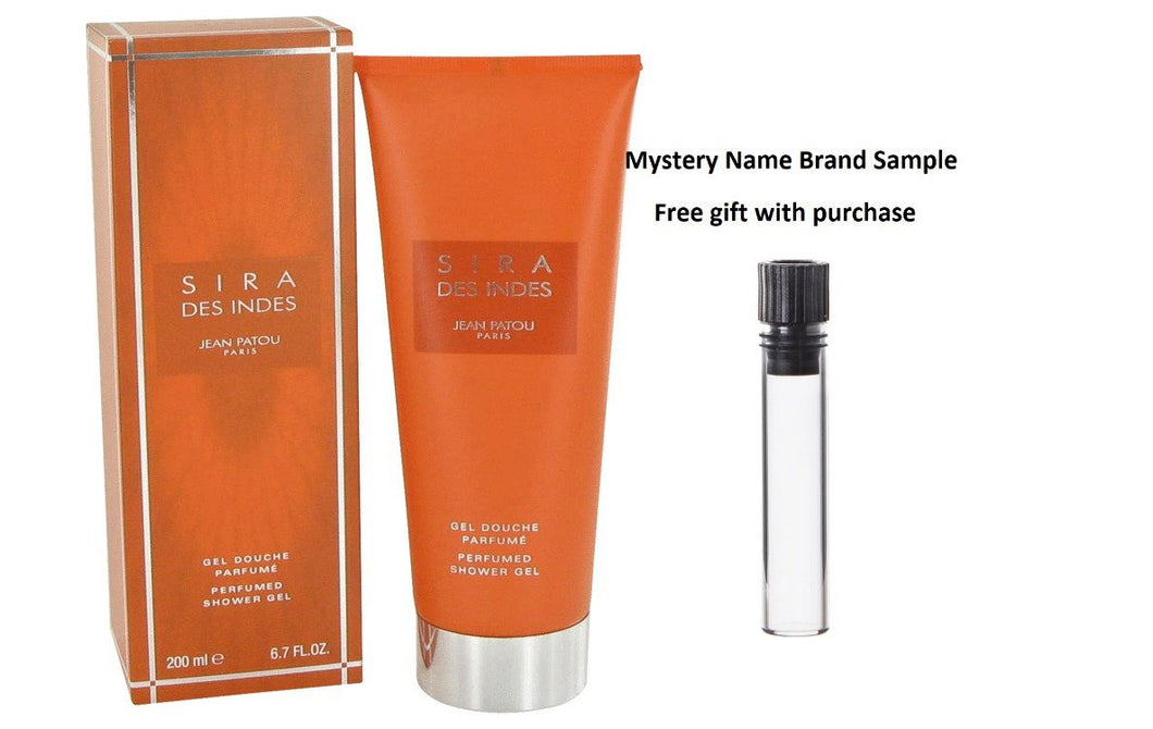 Sira Des Indes by Jean Patou Shower Gel 6.7 oz And a Mystery Name brand sample vile