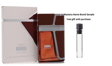 Armaf Aura by Armaf Eau De Parfum Spray 3.4 oz And a Mystery Name brand sample vile