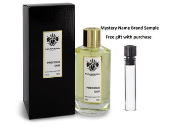 Mancera Precious Oud by Mancera Eau De Parfum Spray (Unisex) 4 oz And a Mystery Name brand sample vile