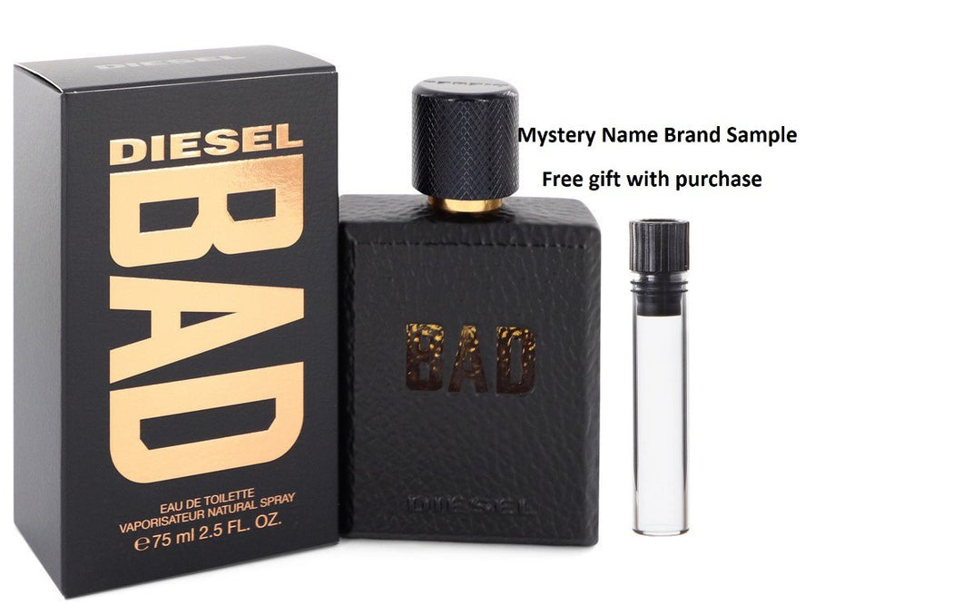 Diesel Bad by Diesel Eau De Toilette Spray (Tester) 2.5 oz  And a Mystery Name brand sample vile