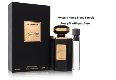 Al Haramain Junoon Noir by Al Haramain Eau De Parfum Spray 2.5 oz And a Mystery Name brand sample vile