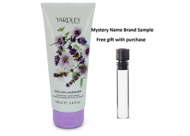 English Lavender by Yardley London Hand Cream 3.4 oz  And a Mystery Name brand sample vile