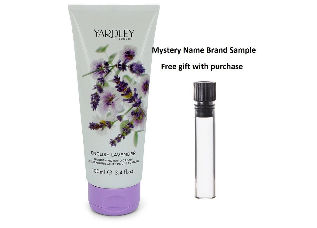 English Lavender by Yardley London Hand Cream 3.4 oz  And a Mystery Name brand sample vile
