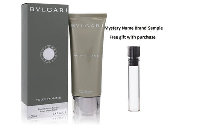 BVLGARI by Bvlgari After Shave Balm 3.4 oz And a Mystery Name brand sample vile