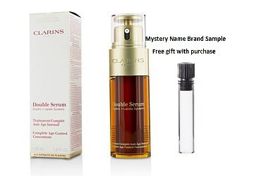 Clarins by Clarins Double Serum (Hydric + Lipidic System) Complete Age Control Concentrate  --50ml/1.6oz for WOMEN And a Mystery Name brand sample vile