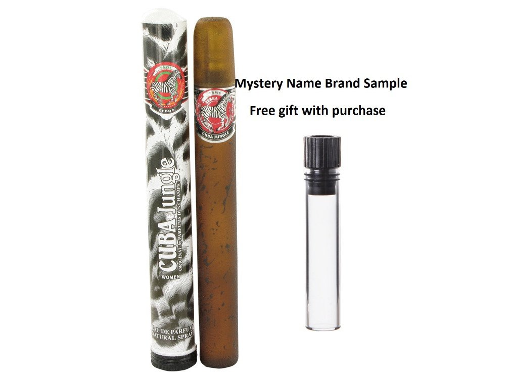 CUBA JUNGLE ZEBRA by Fragluxe Eau De Parfum Spray 1.15 oz And a Mystery Name brand sample vile
