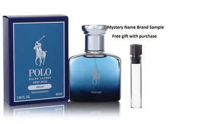 Polo Deep Blue Parfum by Ralph Lauren Parfum 1.36 oz And a Mystery Name brand sample vile