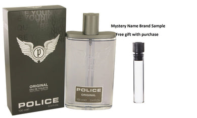 Police Original by Police Colognes Eau De Toilette Spray 3.4 oz And a Mystery Name brand sample vile