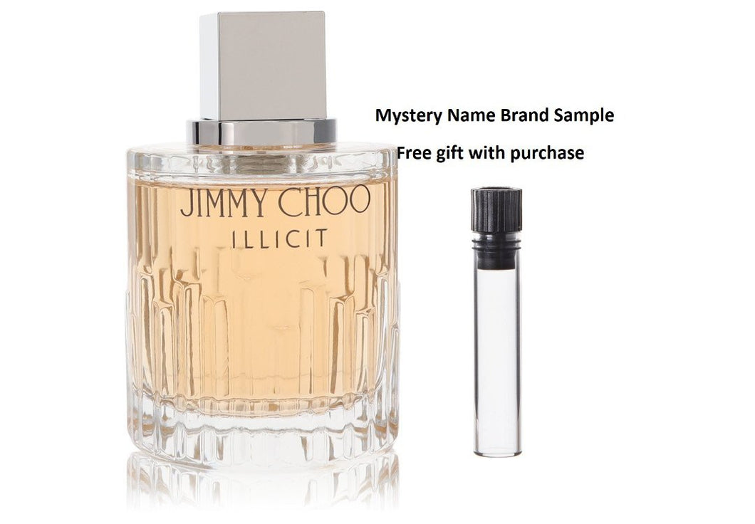 Jimmy Choo Illicit by Jimmy Choo Eau De Parfum Spray (Tester) 3.3 oz And a Mystery Name brand sample vile