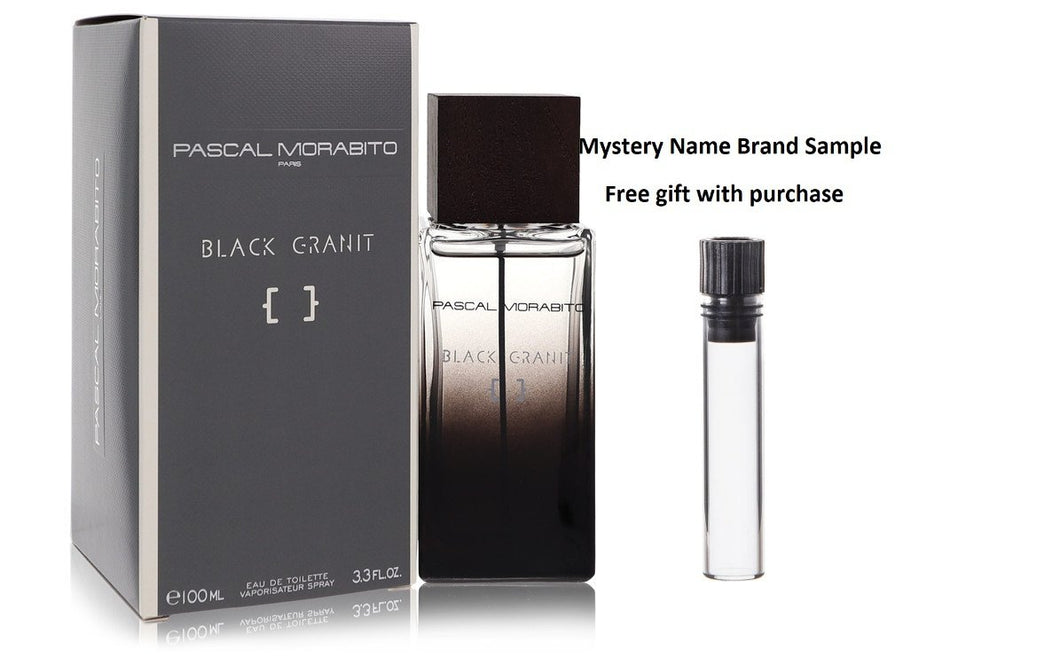 Black Granit by Pascal Morabito Eau De Toilette Spray 3.3 oz And a Mystery Name brand sample vile