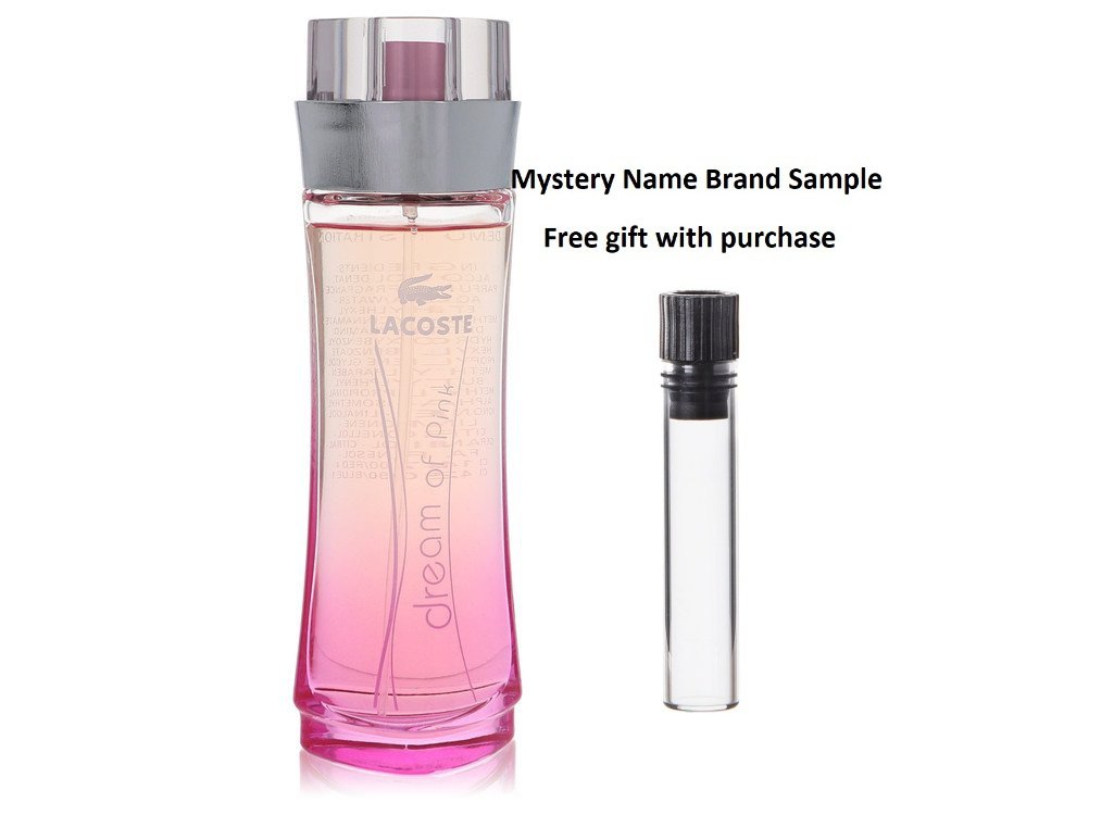 Dream of Pink by Lacoste Eau De Toilette Spray (Tester) 3 oz And a Mystery Name brand sample vile