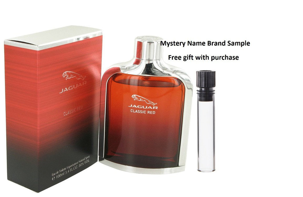Jaguar Classic Red by Jaguar Eau De Toilette Spray 3.4 oz And a Mystery Name brand sample vile