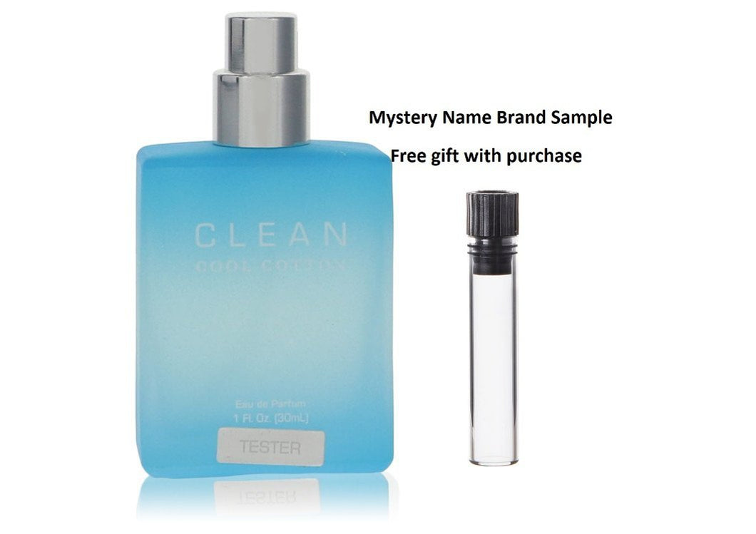 Clean Cool Cotton by Clean Eau De Parfum Spray (Tester) 1 oz And a Mystery Name brand sample vile