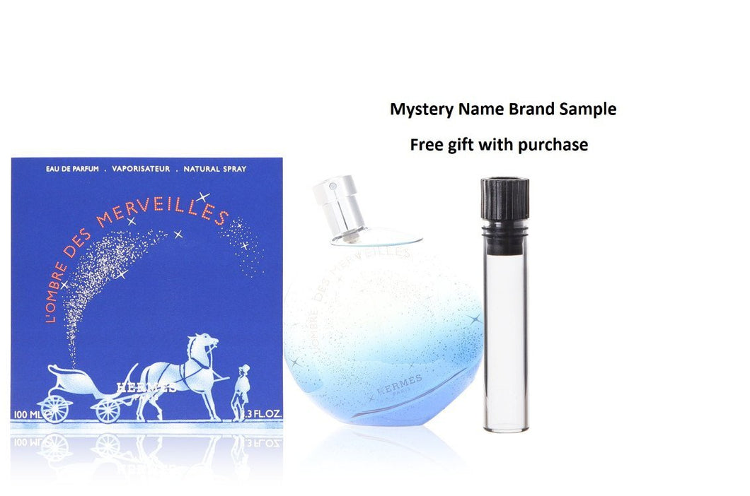 L'ombre Des Merveilles by Hermes Eau De Parfum Spray 3.3 oz And a Mystery Name brand sample vile