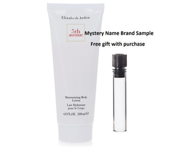 5TH AVENUE by Elizabeth Arden Body Lotion 6.8 oz And a Mystery Name brand sample vile