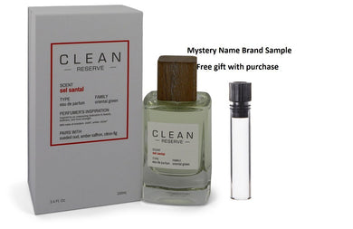 Clean Reserve Sel Santal by Clean Eau De Parfum Spray 3.4 oz And a Mystery Name brand sample vile