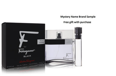 F Black by Salvatore Ferragamo Eau De Toilette Spray 1.7 oz And a Mystery Name brand sample vile