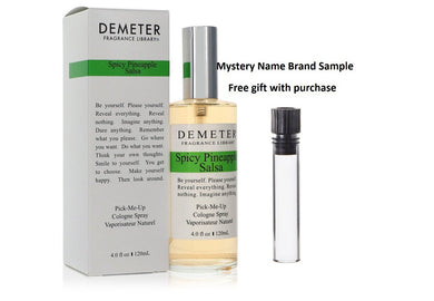 Demeter Spicy Pineapple Salsa by Demeter Cologne Spray (Unisex) 4 oz And a Mystery Name brand sample vile